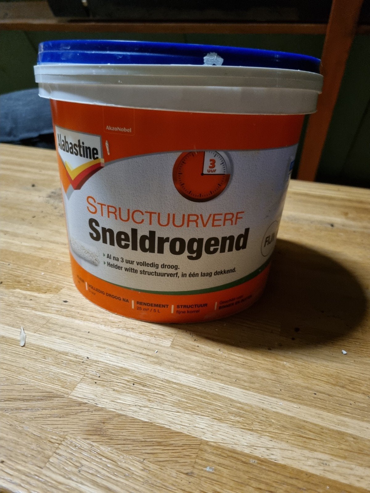 Alabastine Structuurverf Sneldrogend - Fijn Korrel., Ophalen, Nieuw, Wit