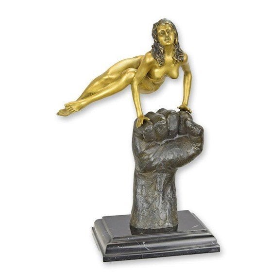pikante dame , brons beeld , kado, Ophalen of Verzenden