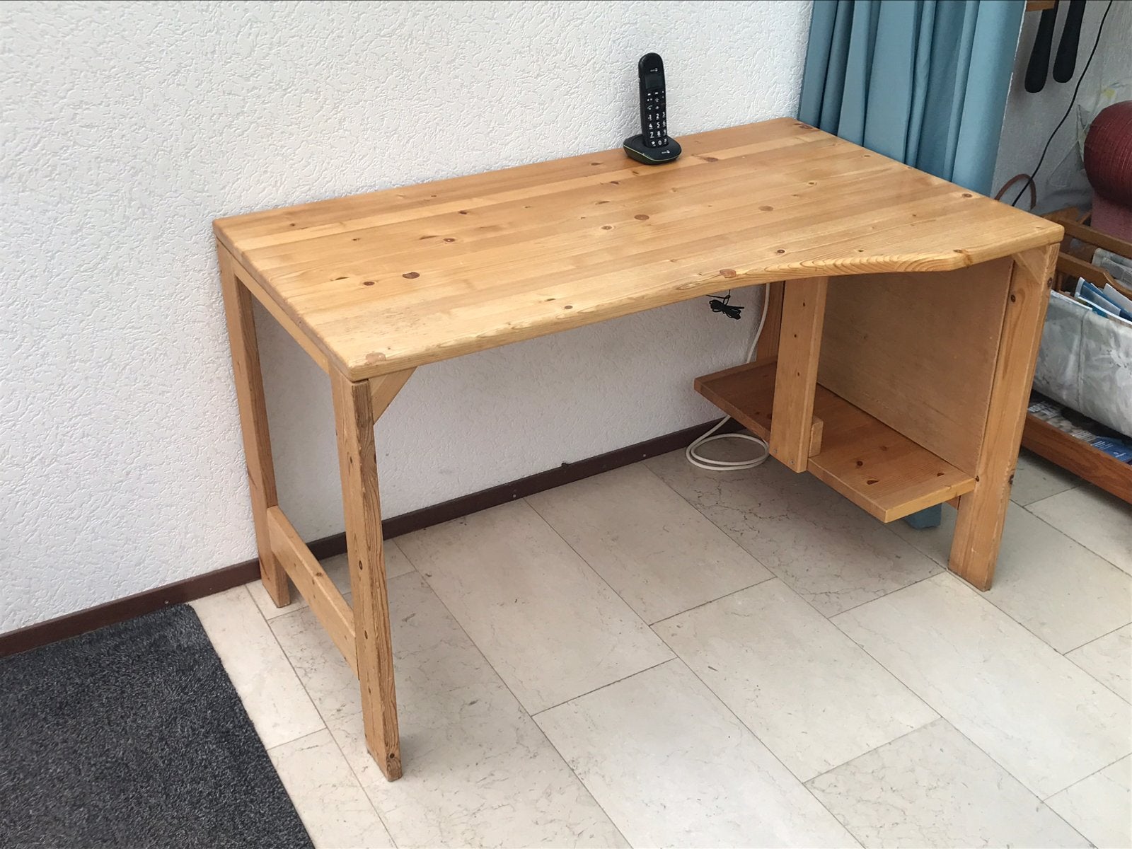Grenen Computer Bureau BxDxH 120x60(71)x74 met stopcontacten, Huis en Inrichting, Bureaus, Ophalen, Gebruikt
