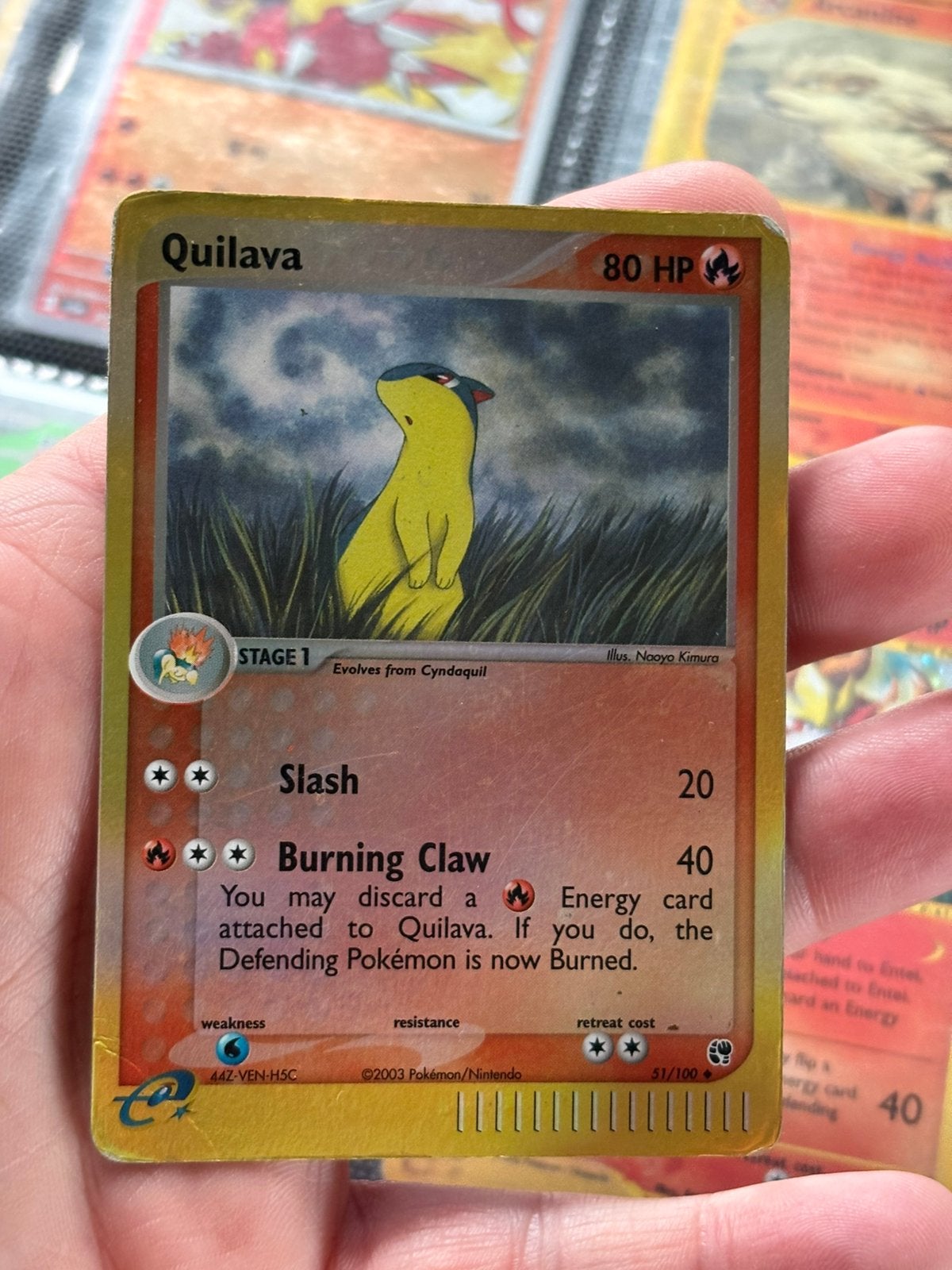 Quilava reverse holo, Ophalen of Verzenden, Zo goed als nieuw, Meerdere kaarten, Foil