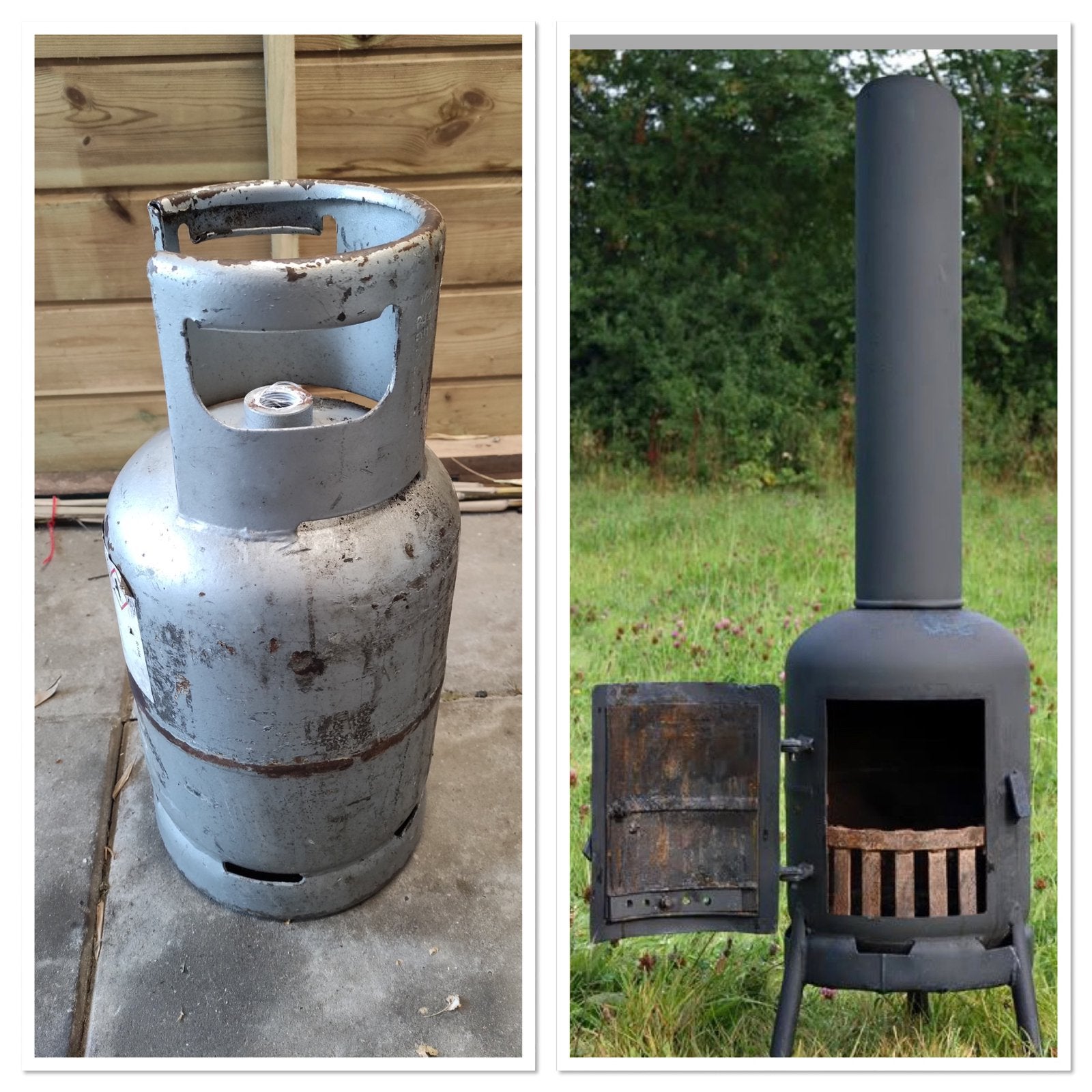 Lege gasfles voor het zelf maken van een barbecue/open haard, Ophalen, Gebruikt