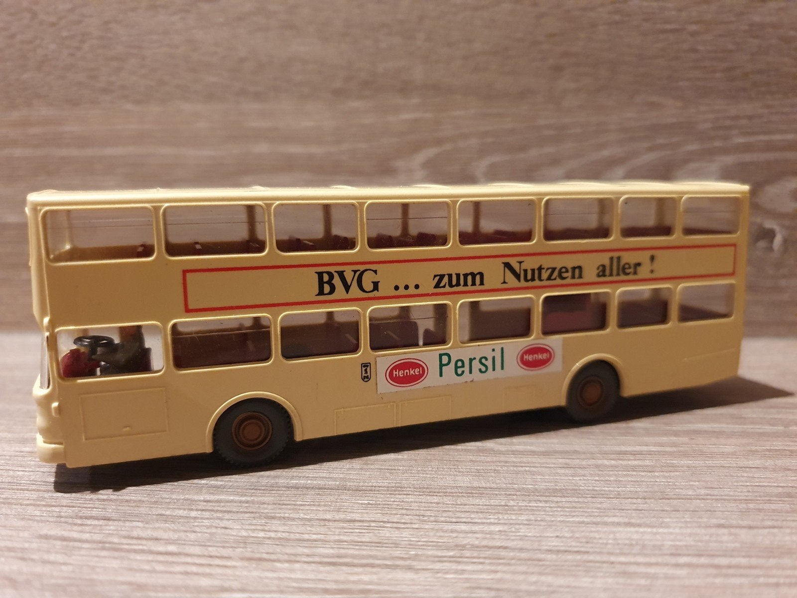Wiking MAN Berliner Dubbeldekker BVG persol reclame 1:87, Ophalen of Verzenden, Gebruikt, Bus of Vrachtwagen, Wiking