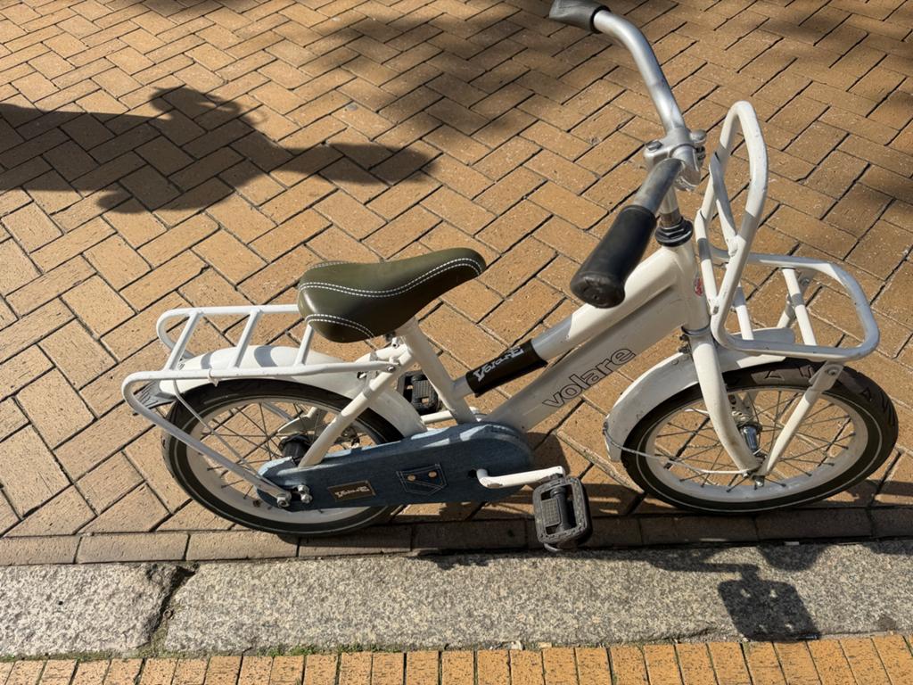 Volare meisjes fiets 16 inch - Wit met Denim Details, Fietsen en Brommers, Fietsen | Meisjes, Gebruikt, Ophalen of Verzenden