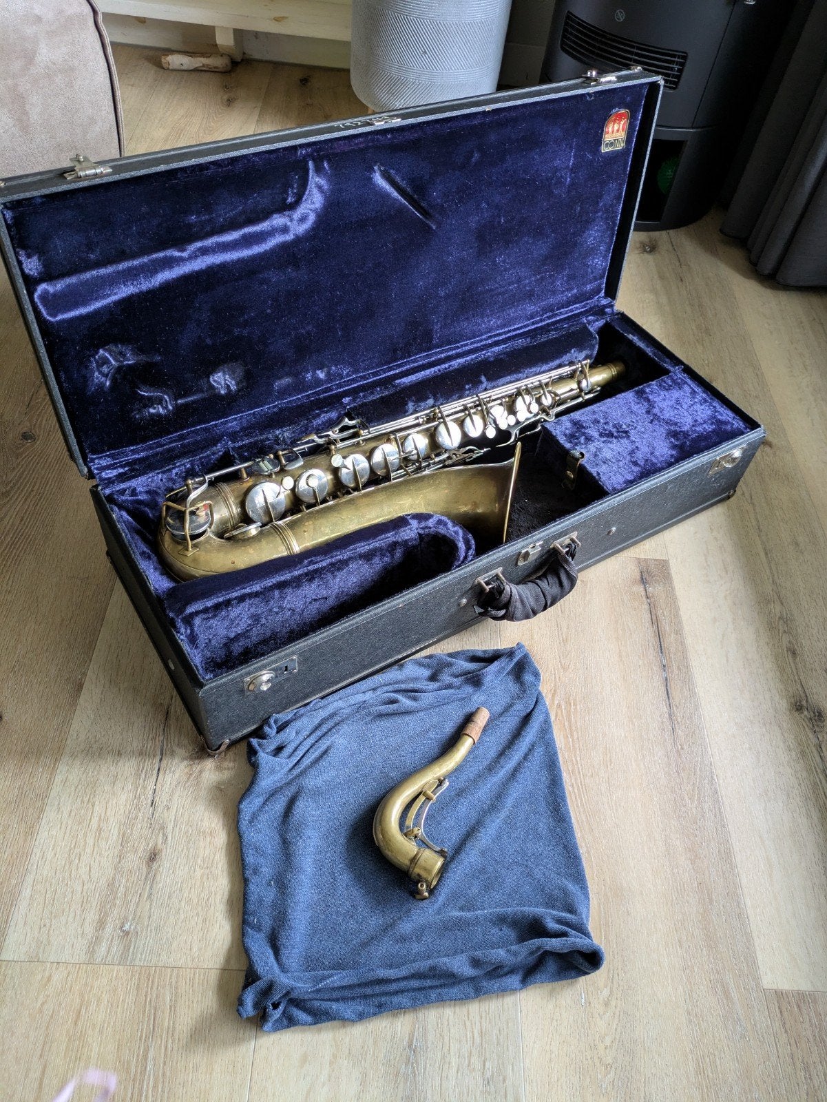 Conn 10M 1962 Tenor saxofoon ongelakt goud en combi met zilv, Ophalen, Gebruikt
