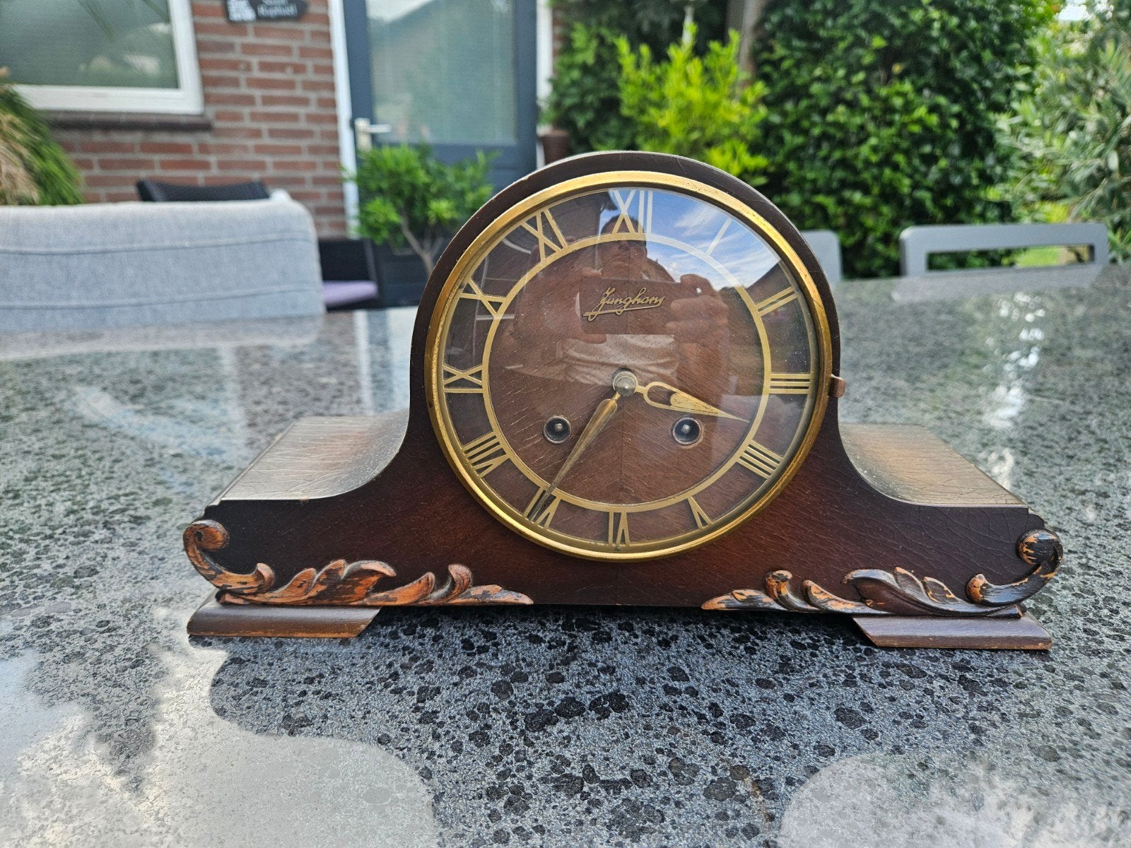 Antieke Junghans Schouwklok, Antiek en Kunst, Antiek | Klokken, Ophalen