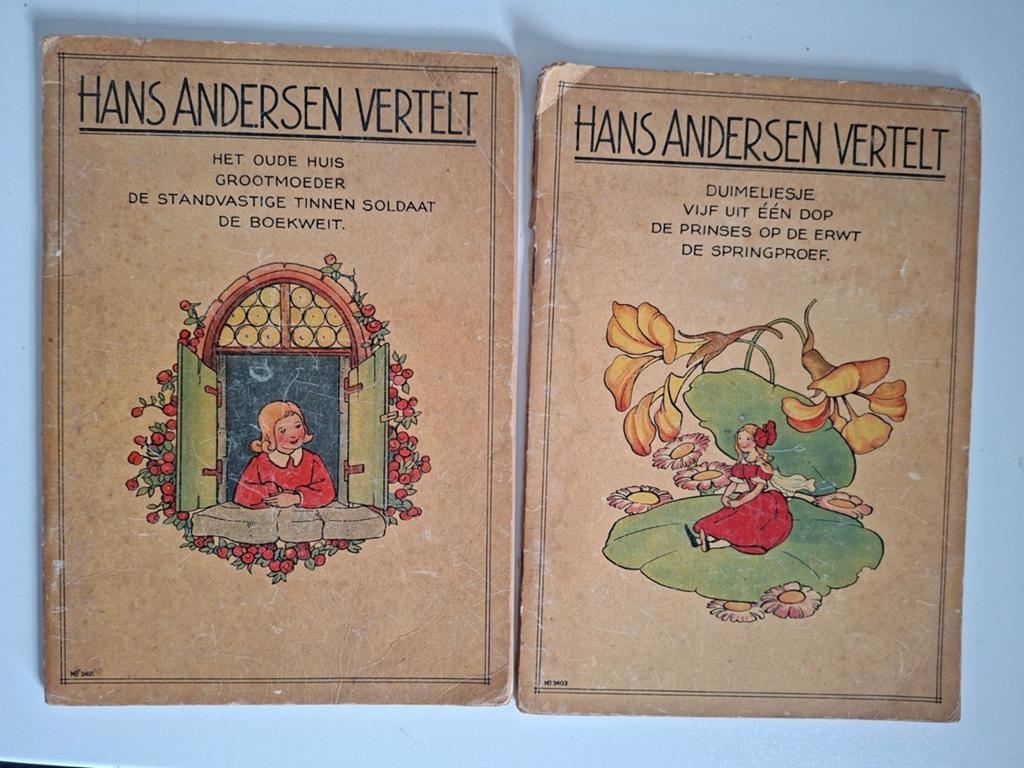 Hans Andersen Vertelt - 2 oude kinderboeken, Boeken, Sprookjes en Fabels, Ophalen of Verzenden, Gelezen, Hans Christian Andersen
