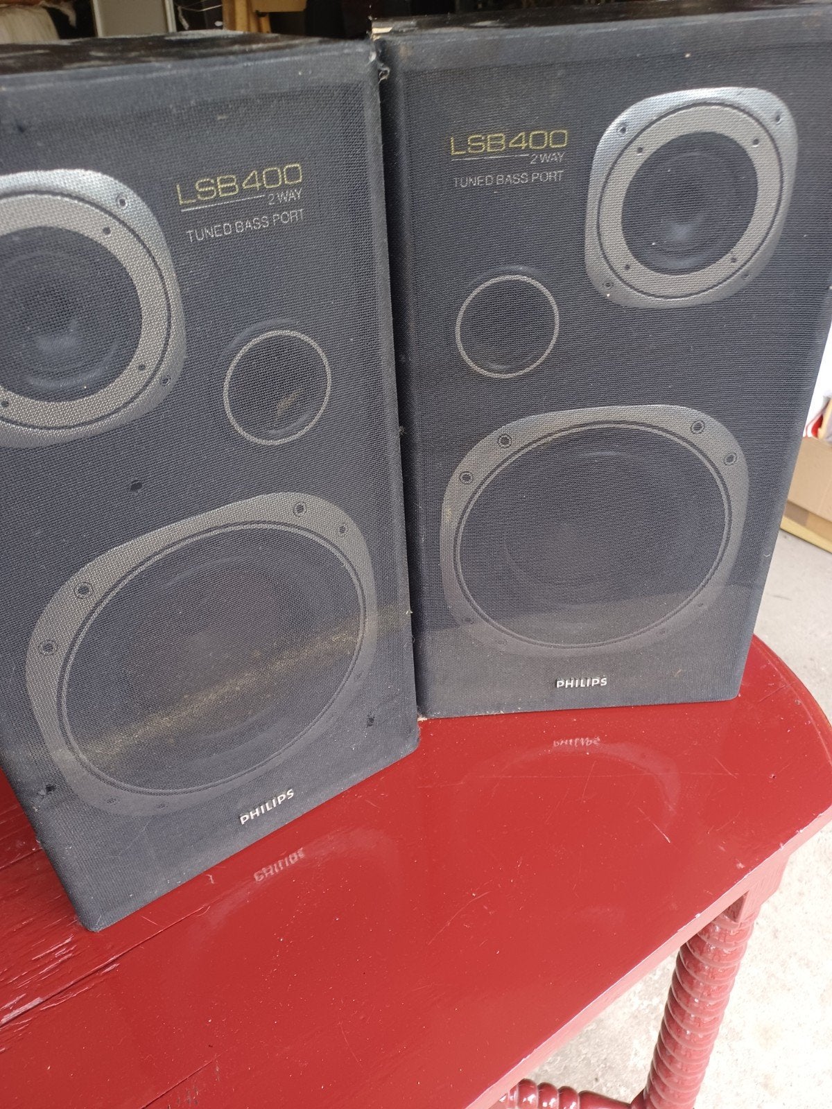 Philips LSB400 2-weg luidsprekers - Tuned Bass Port, Stereo speakers, Philips, Gebruikt, Ophalen of Verzenden