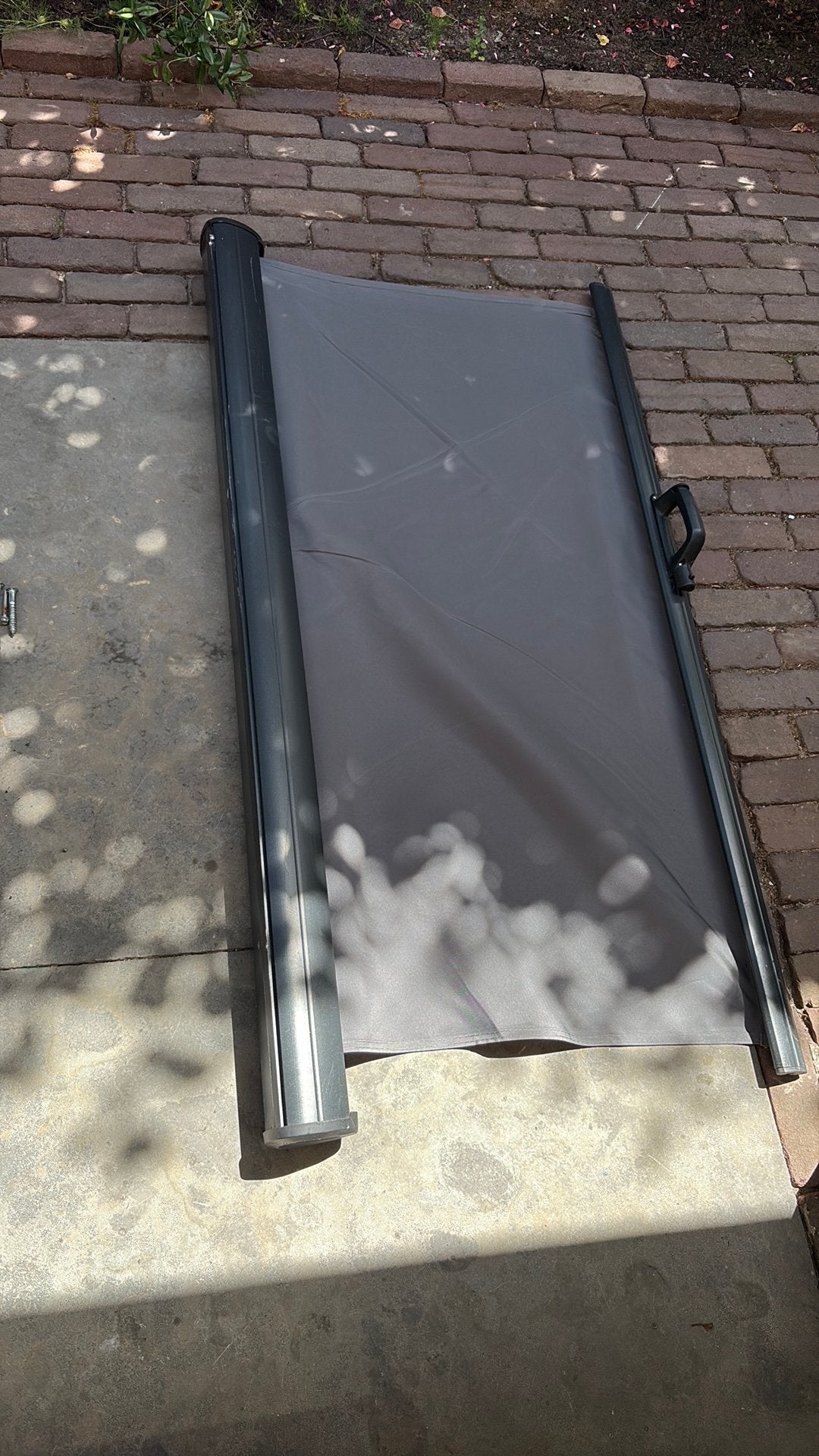 Windscherm, Rolscherm, Tuinscherm antraciet uittrekbaar, Ophalen, Aluminium, Zo goed als nieuw, 200 cm of meer