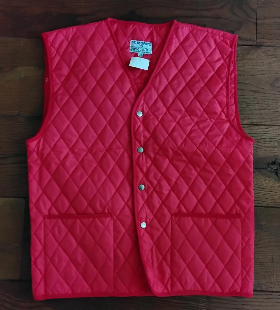 Doorgestikte gilet - bodywarmer met drukknopen - rood - nieu, Ophalen of Verzenden, Nieuw, Maat 46/48 (XL) of groter, Rood