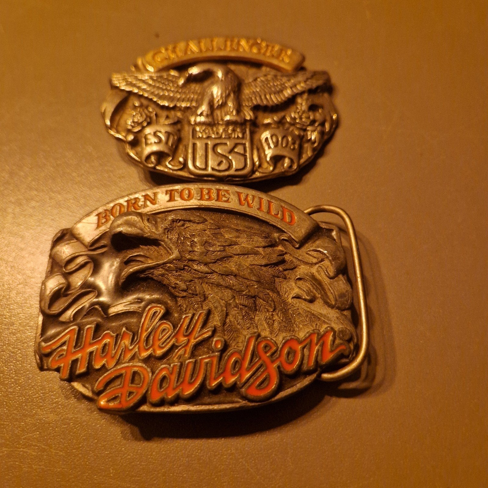 2x Vintage Harley Davidson Riemgespen - Born to be Wild, Kleding | Dames, Harley Davidson, Ophalen of Verzenden, Gedragen, Losse buckle of gesp