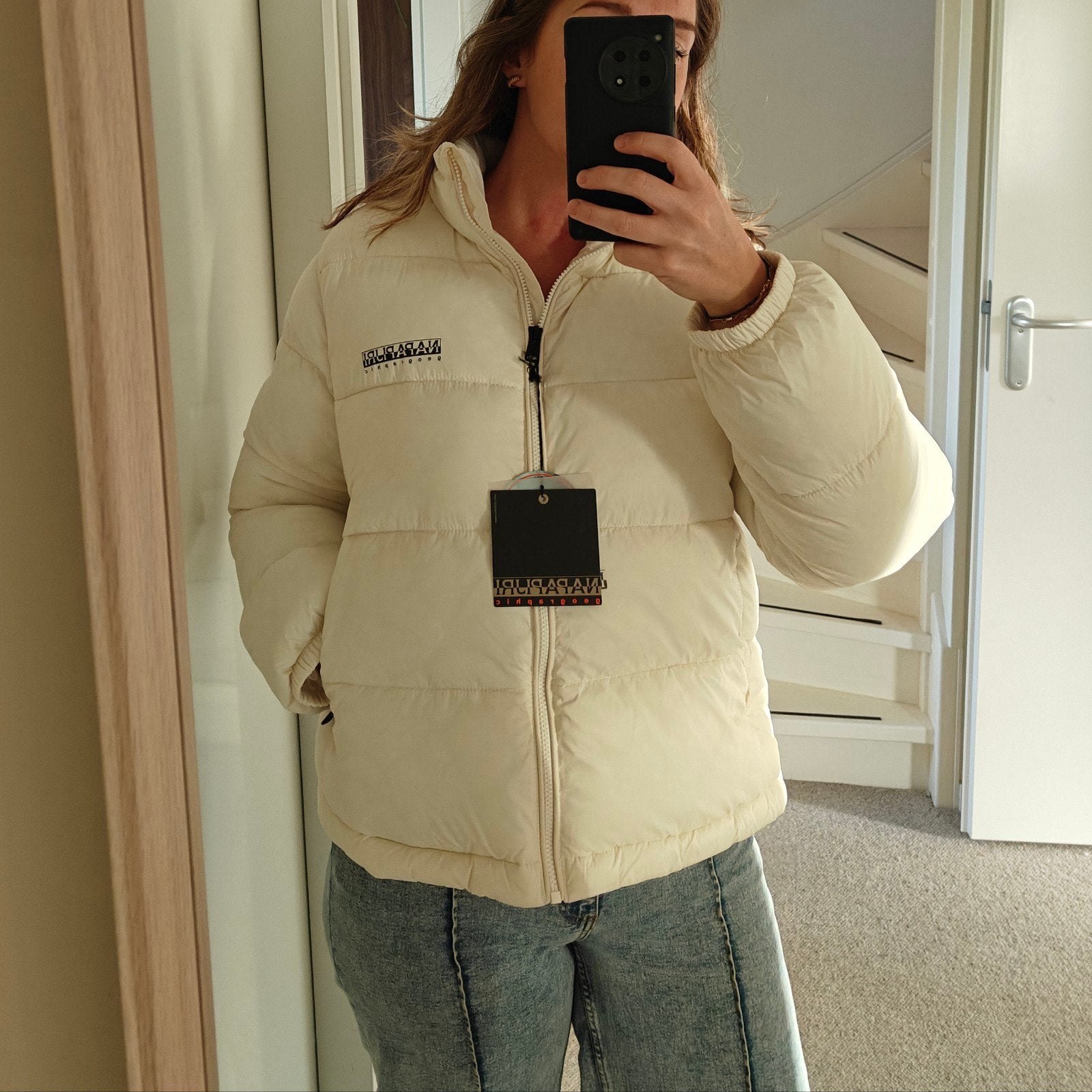 NIEUWE Napapijri winterjas wit maat L, Wit, Maat 42/44 (L), Nieuw, Ophalen of Verzenden