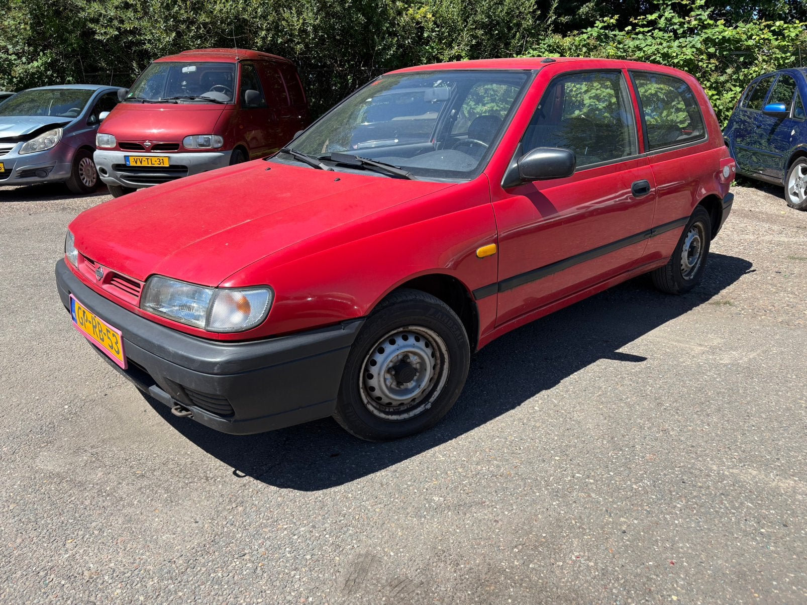 Nissan Sunny 1.4 E LX E2 1993 Rood, Auto's, Nissan, Voorwielaandrijving, 4 cilinders, Bedrijf, Handgeschakeld