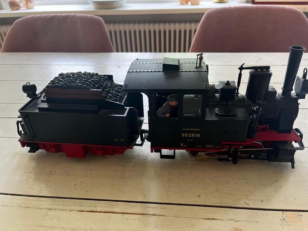 LGB Stoomlocomotief 992816 met tender en machinist, Hobby en Vrije tijd, Modeltreinen | H0, Ophalen of Verzenden, Gebruikt, Gelijkstroom