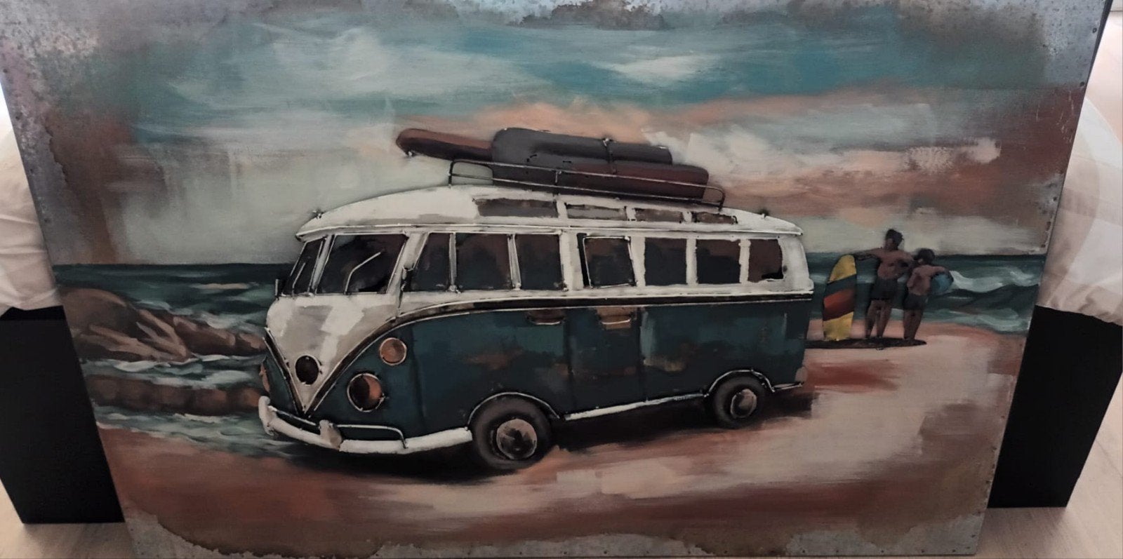 Volkswagen bus.Stalen schilderij 80/120, Antiek en Kunst, Ophalen of Verzenden