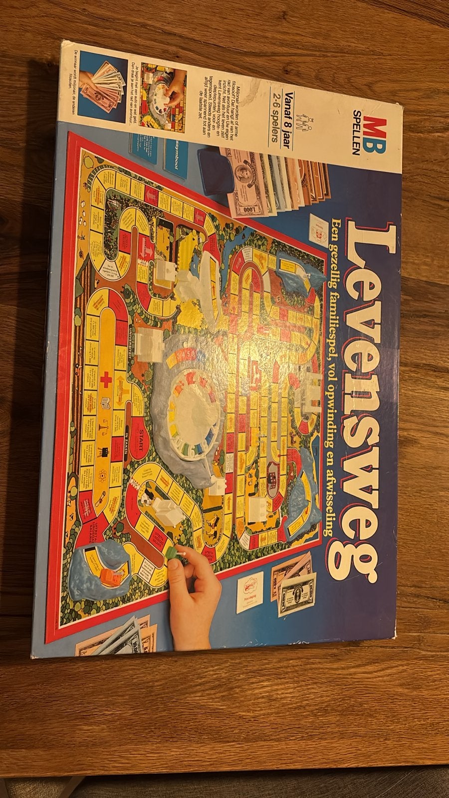 Levensweg Bordspel - MB Spellen (Vintage Familieplezier), Drie of vier spelers, Ophalen of Verzenden, Gebruikt