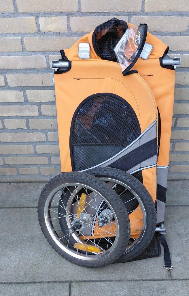 Opvouwbare hondenkar voor fiets - Oranje, Fietsen en Brommers, Fietsaccessoires | Aanhangers en Karren, Ophalen