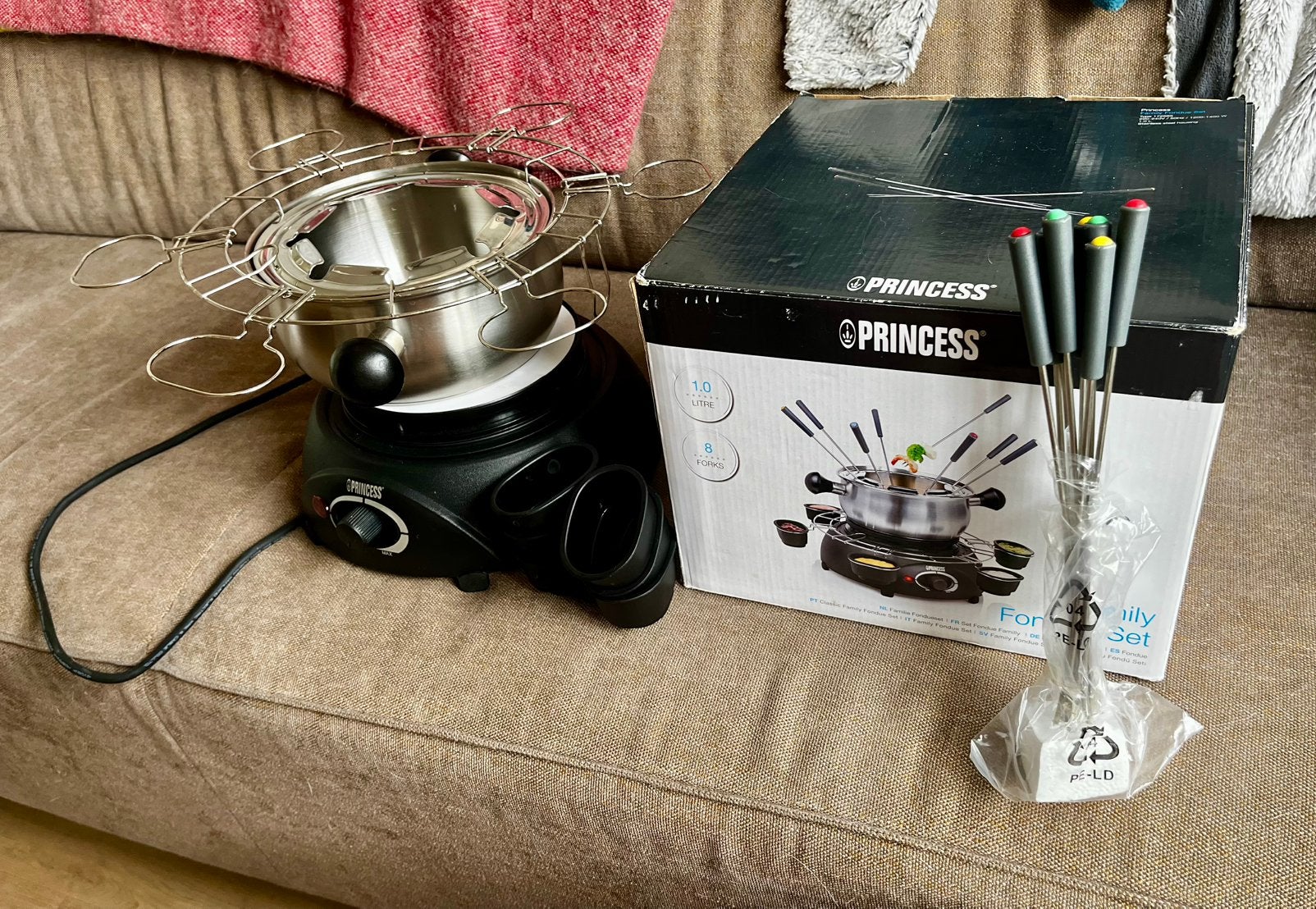 Princess Fondueset (vlees-, chinese hotpot- en chocolade), Witgoed en Apparatuur, Gourmetstellen, Ophalen of Verzenden, Zo goed als nieuw