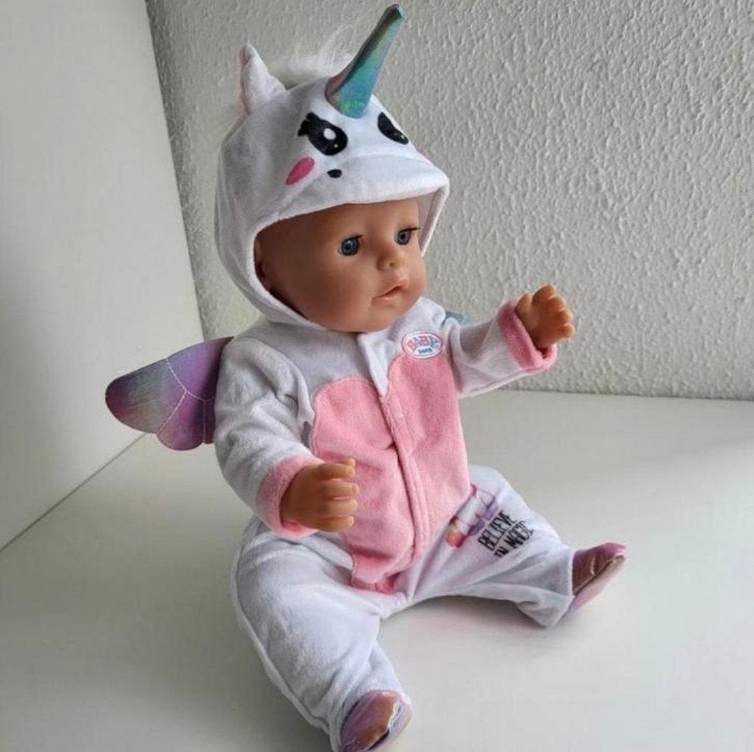 Baby born kleertjes unicorn eenhoorn pakje babyborn Excl.pop, Ophalen of Verzenden, Zo goed als nieuw, Babypop