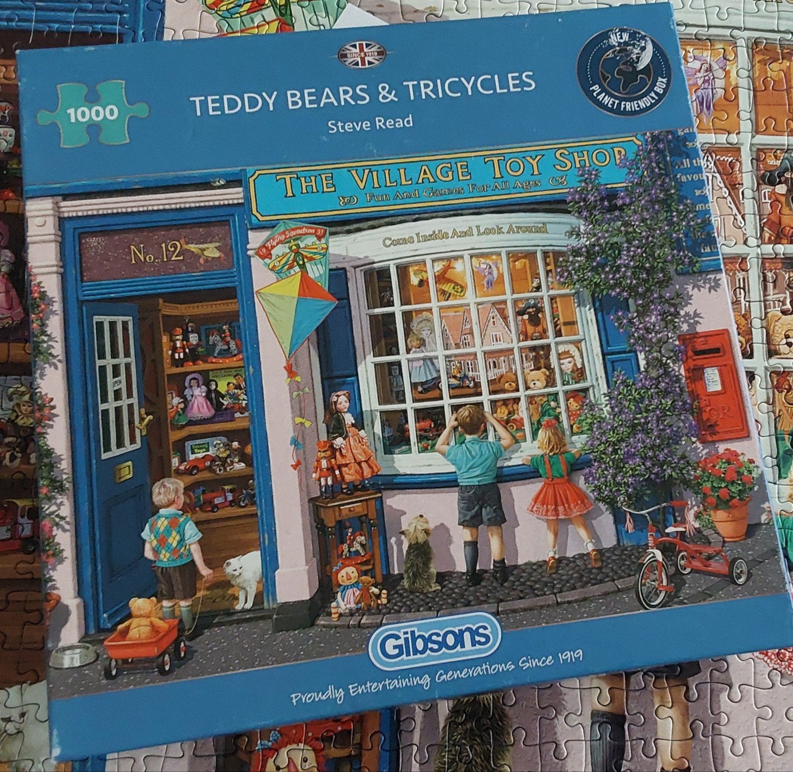 Gibsons- Teddy Bears & Tricycles - Steve Road. 1000stukjes., Ophalen of Verzenden, 500 t/m 1500 stukjes, Zo goed als nieuw
