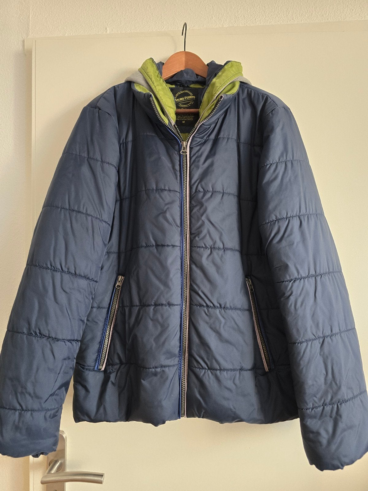 Vintage Mauro Ferrini puffer jacket blauw/ groen – 2-in-1, Ophalen of Verzenden