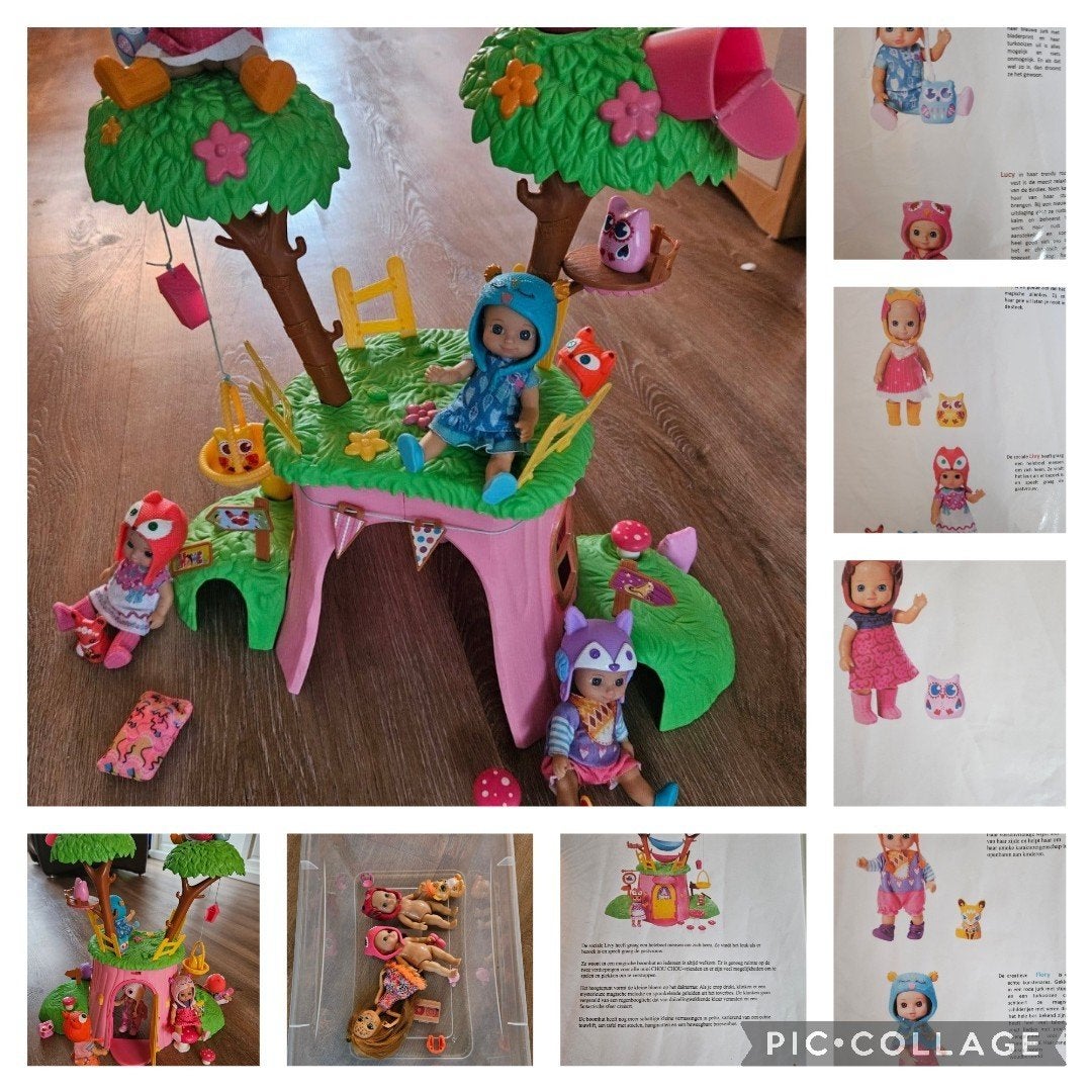 Mini Chou Chou poppen met boomhut en accessoires, Ophalen, Gebruikt, Babypop