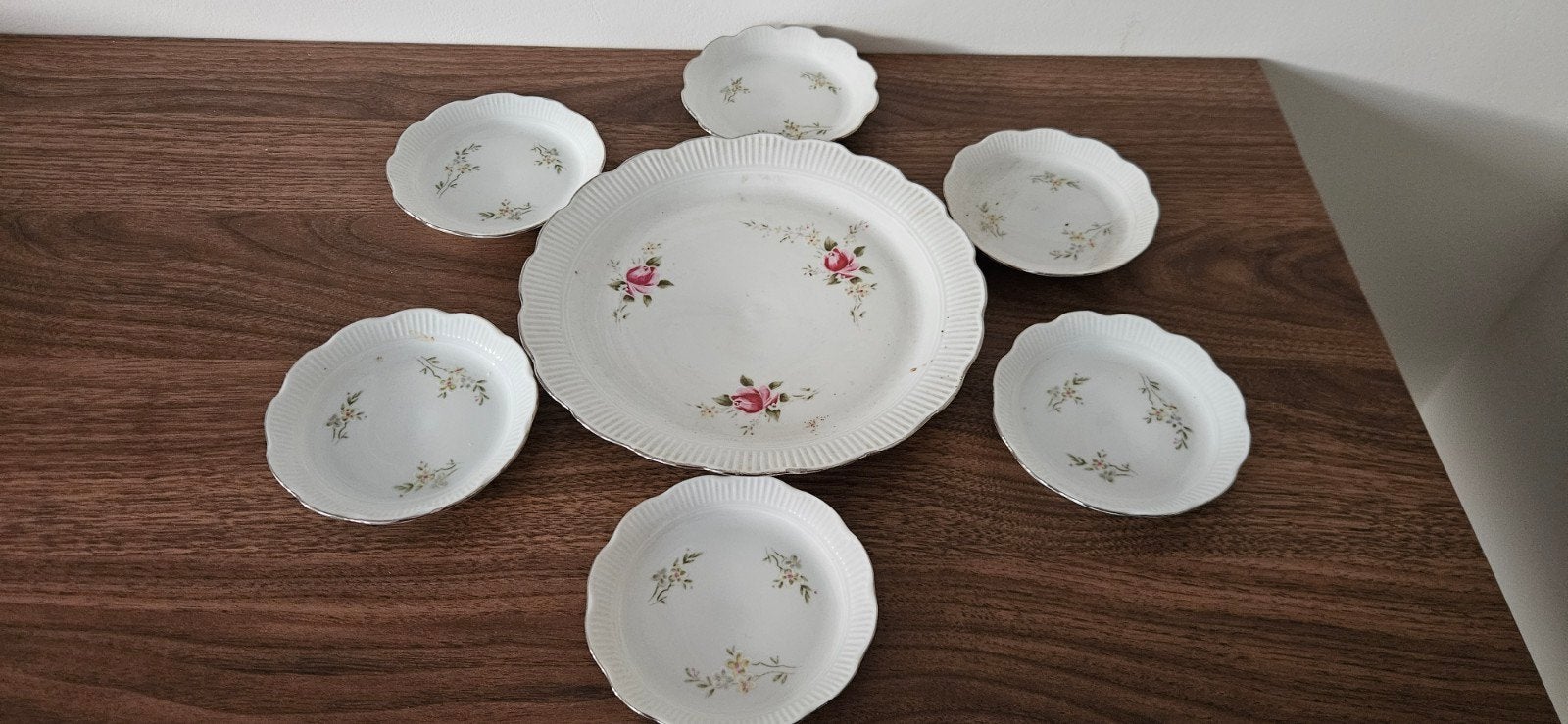 Vintage hapjes/gebaksbordjes set (6 stuks) Chodziez, Ophalen of Verzenden