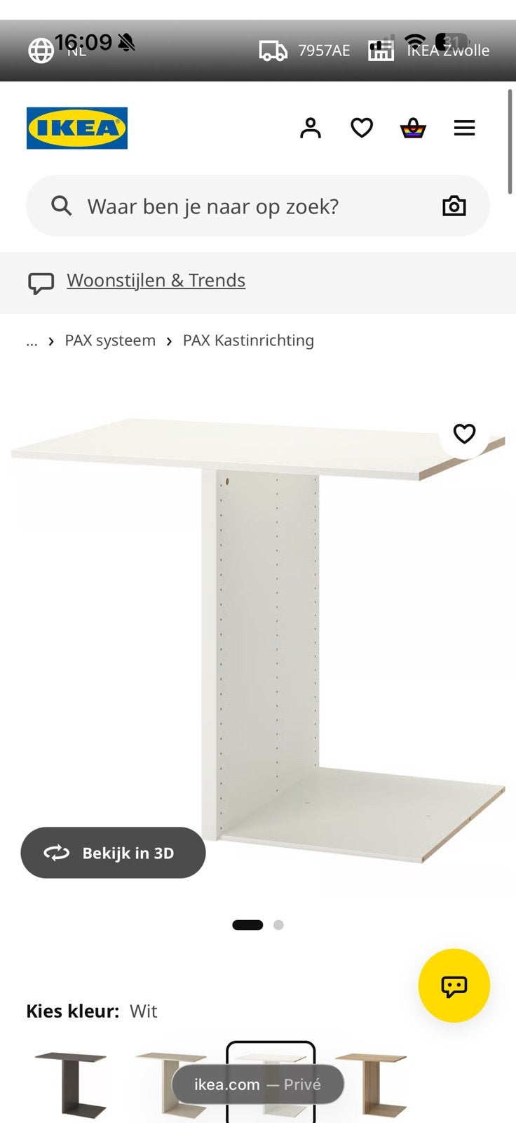 Ikea komplement verdeler basiselementen wit 100x58, Ophalen, 50 tot 100 cm, Zo goed als nieuw, Minder dan 100 cm