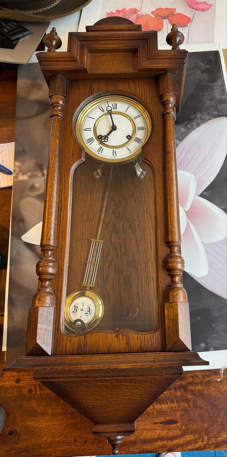 Vintage Regulator Klok uit West-Duitsland, ca. 60 jaar oud, Antiek en Kunst, Ophalen