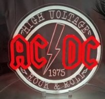 ACDC Rock band acryl Led neon verlichting lamp, Am, Lichtbak of (neon) lamp, Nieuw, Ophalen of Verzenden
