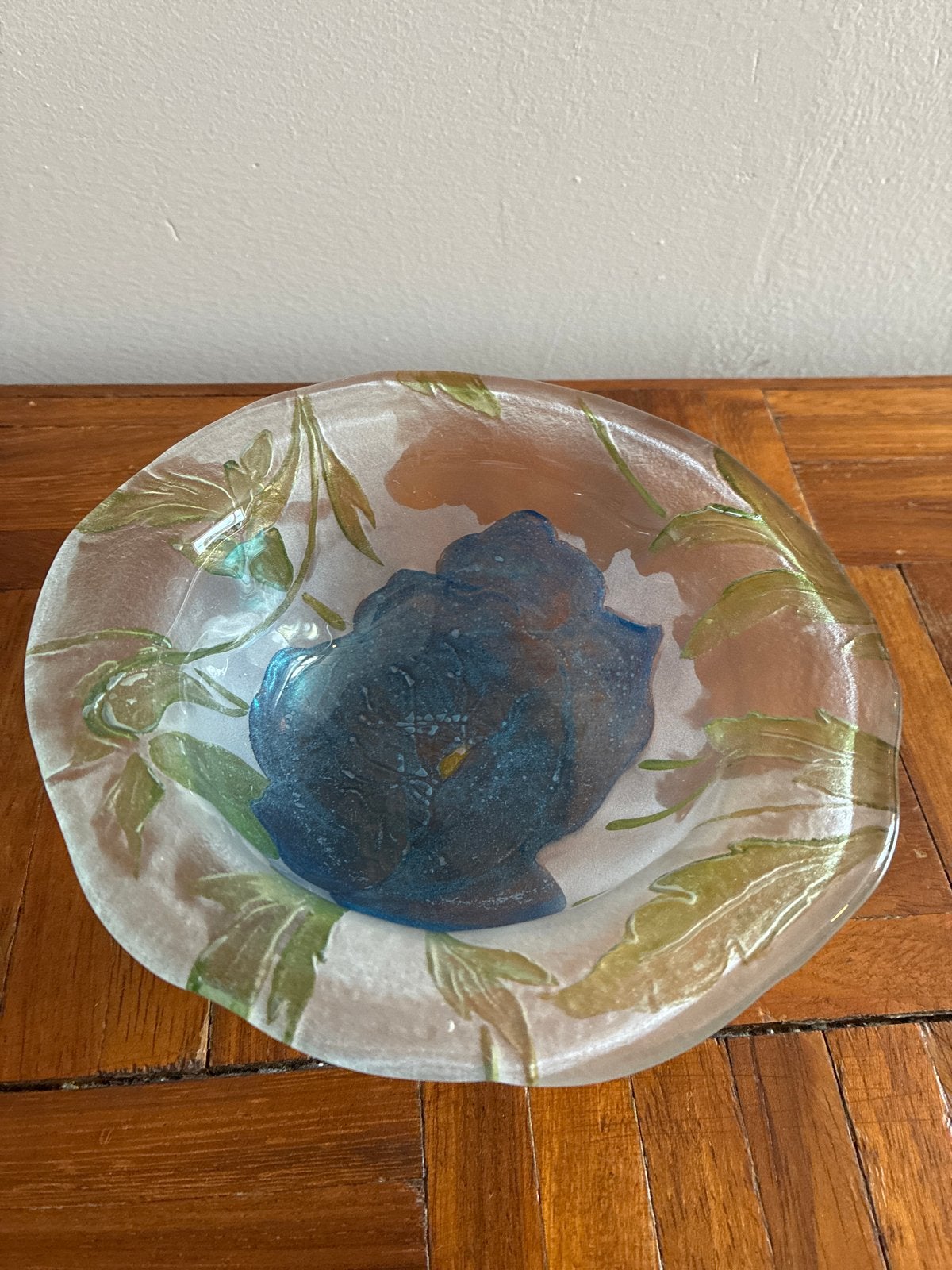 Decoratief Glazen Schaaltje met Bloemenmotief, Antiek en Kunst, Ophalen