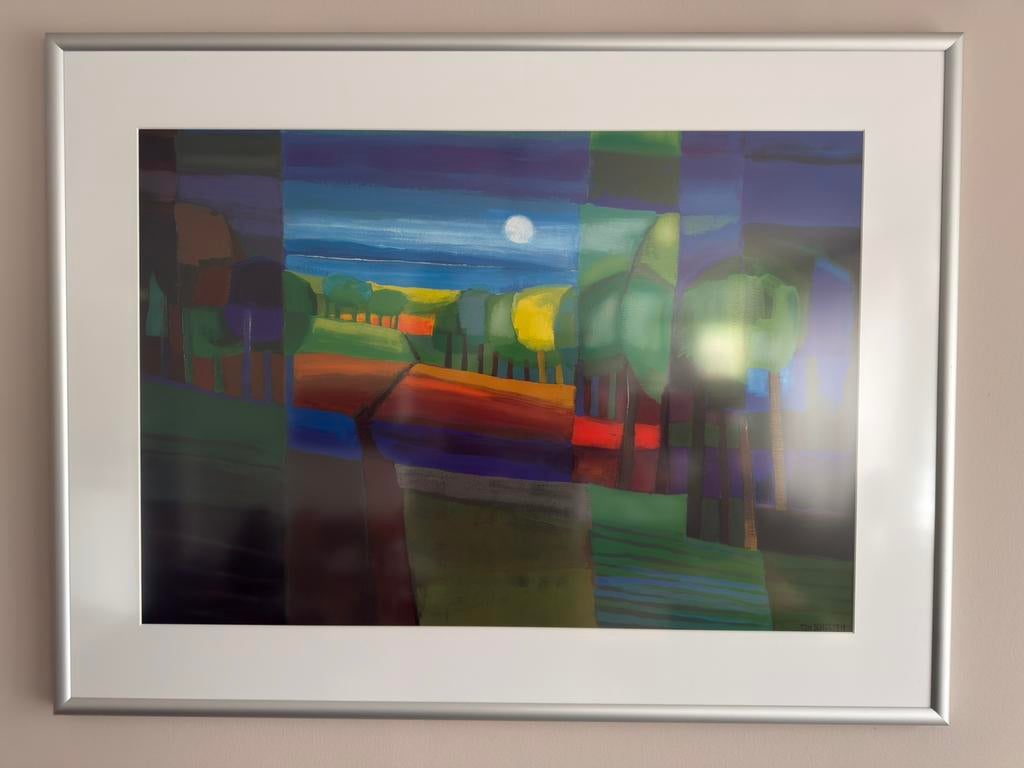 Poster Ton Schulten landschap met boerderij in Twente, Ophalen