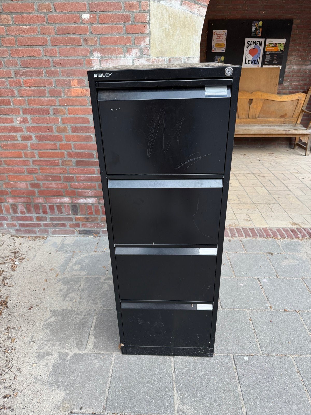 Bisley Archiefkast met 4 Lades - Zwart, Ophalen, Gebruikt
