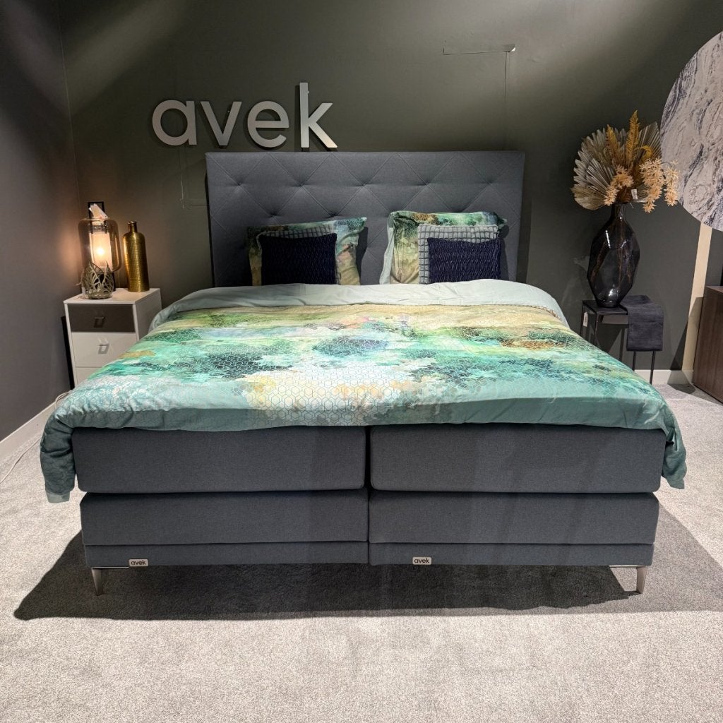 Boxspring Simmer - Avek - 180x210 - Stof Grijs - Avek, Niet ingevuld, Niet ingevuld, Niet ingevuld