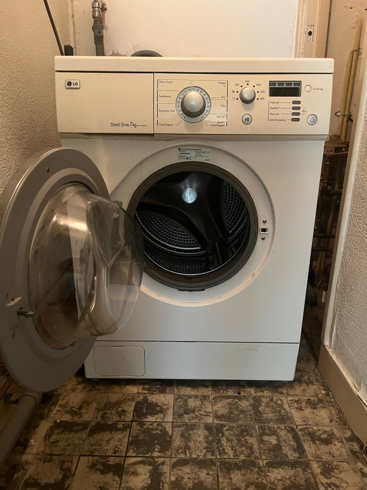 LG Direct Drive 7kg Wasmachine - Goed Werkend, Ophalen, Gebruikt, Voorlader, 85 tot 90 cm