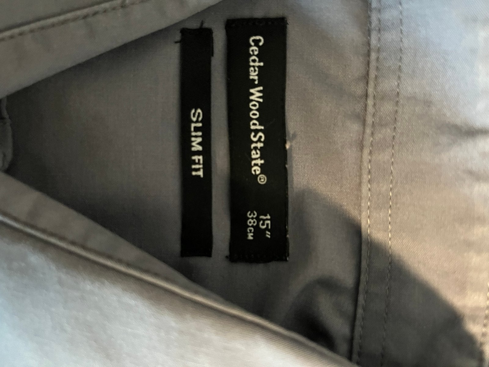 Cedar Woodstate grijze heren blouse mt 15, Cedar Wood State, Zo goed als nieuw, Grijs, Halswijdte 39/40 (M)