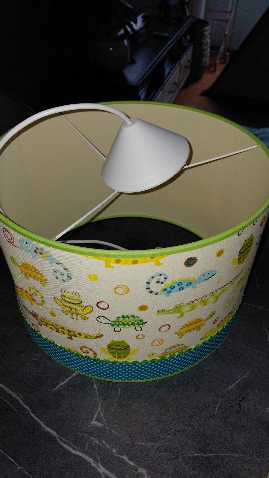 Leuke kinderlampenkap met dierenprint, Ophalen, Meerkleurig, Rond, Zo goed als nieuw