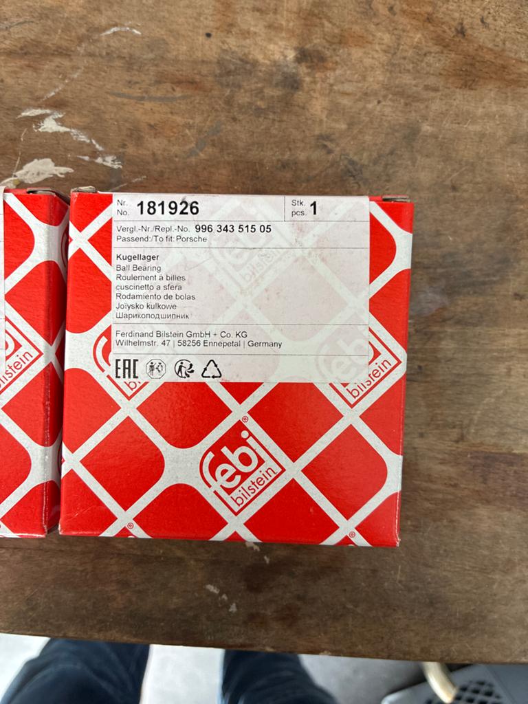 Porsche groefkogellager voor veerpootsteun set 99634351505, Ophalen of Verzenden, Nieuw, Porsche