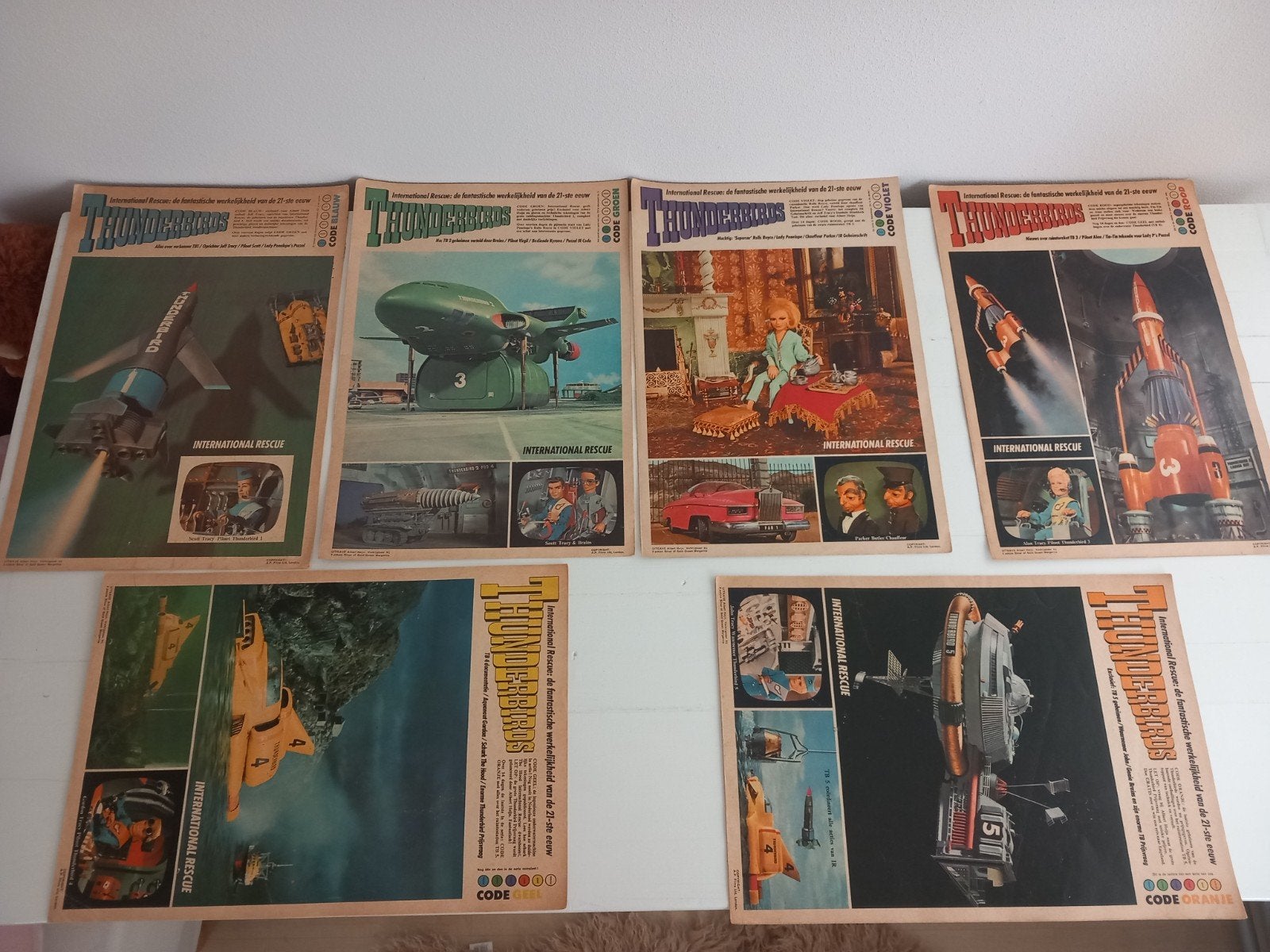 Zeldzaam compleet Thunderbirds Albert Heijn actie 1966, Ophalen of Verzenden, Zo goed als nieuw, Muziek, Film of Tv