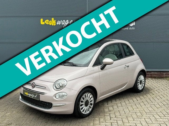 Fiat 500 1.0 Hybrid Dolcevita *carplay *cruise *pano *airco, Auto's, Voorwielaandrijving, Start-stop-systeem, Gebruikt, Zwart