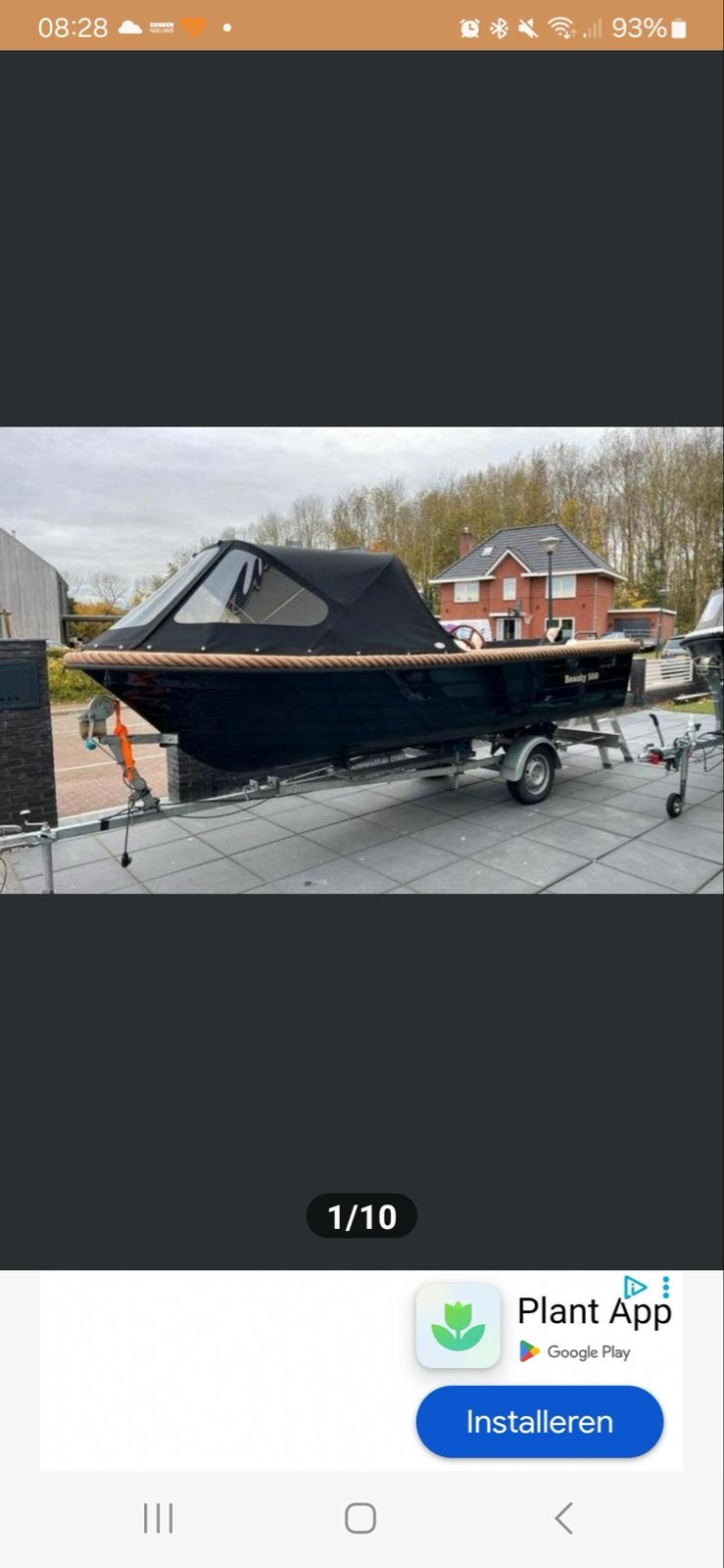 Beauty 550 sloep met buiskap en trailer, Watersport en Boten, Overige merken, Gebruikt, Buitenboordmotor, Biminitop