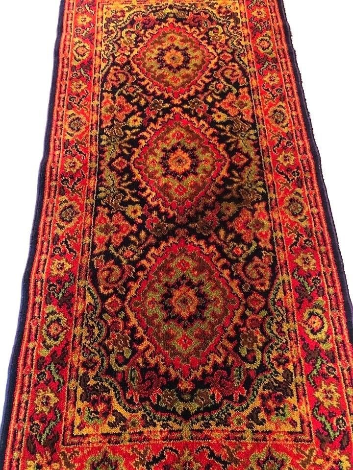 Vintage Oosters wollen Perzisch loper tafelkleed klassiek, 100 tot 150 cm, Rechthoekig, Rood, 50 tot 100 cm