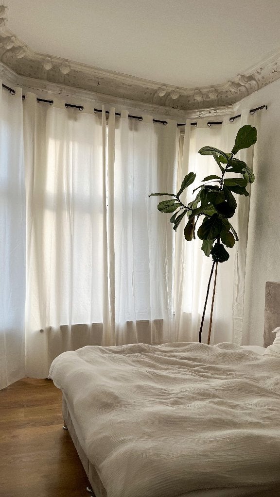 IKEA witte gordijnen 145 x 300, Met ringen, Gebruikt, 300 cm, Wit