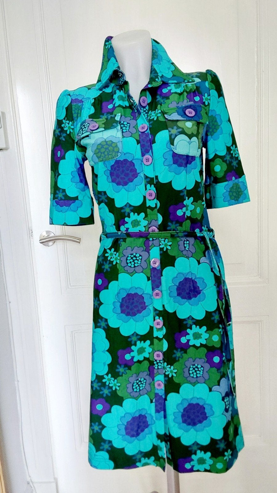Leuke vrolijke Tante Betsy jurk maat S nieuw, Tante Betsy, Blauw, Nieuw, Ophalen of Verzenden