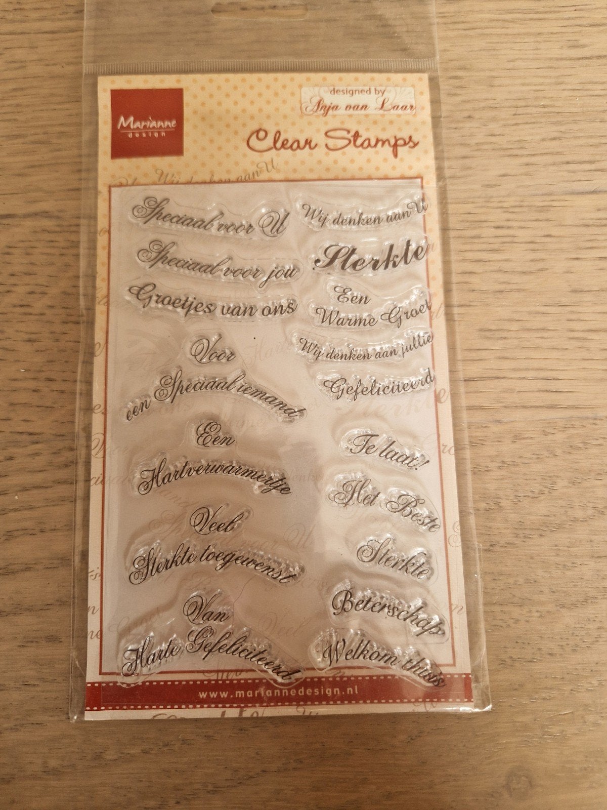 Marianne Design Clear Stamps Inja van Laar - Teksten, Hobby en Vrije tijd, Ophalen of Verzenden, Nieuw, Clearstamp