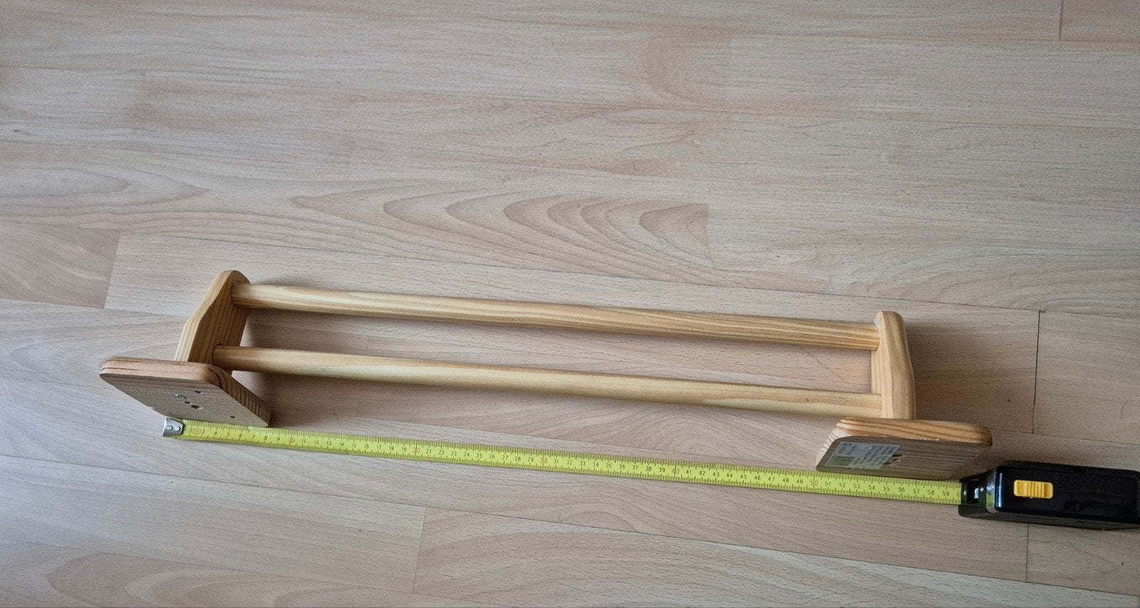 Houten Handdoekrek - Dubbele Stang, Hout, Beige, Nieuw, Ophalen of Verzenden