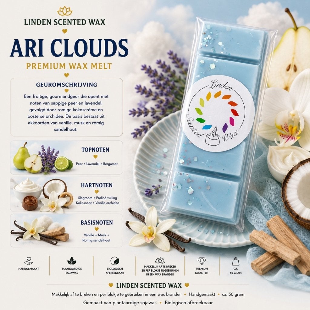 Waxmelts ARI CLOUDS parfum geur waxmelt snapbar, Huis en Inrichting, Ophalen of Verzenden, Nieuw, Was, Kaars
