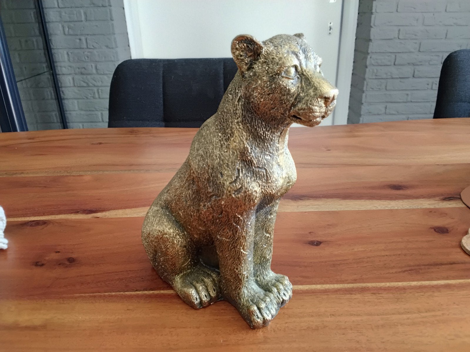 Decoratieset: Panters, Kandelaar en Windlicht, Ophalen, Gebruikt, Overige stijlen, Goud