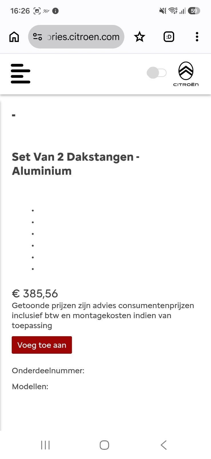 Originele Citroën C3 Dakdragers - Nieuwstaat, Auto diversen, Ophalen, Zo goed als nieuw