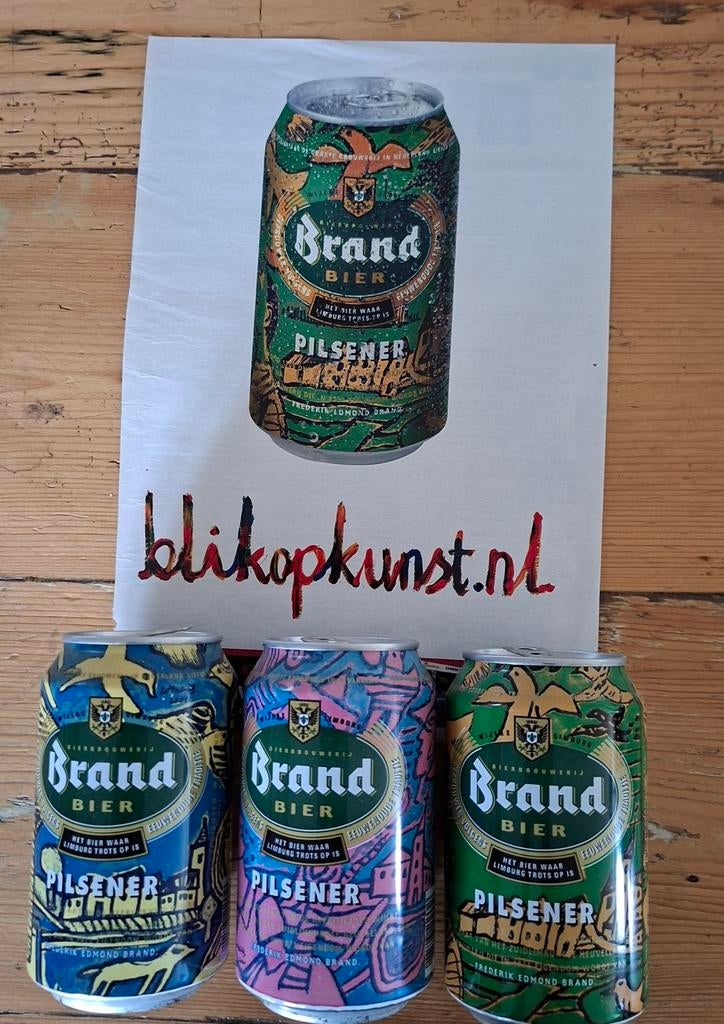 Brand bier kunst op blik Corneille serie, Ophalen of Verzenden, Nieuw, Reclamebord, Plaat of Schild, Brand