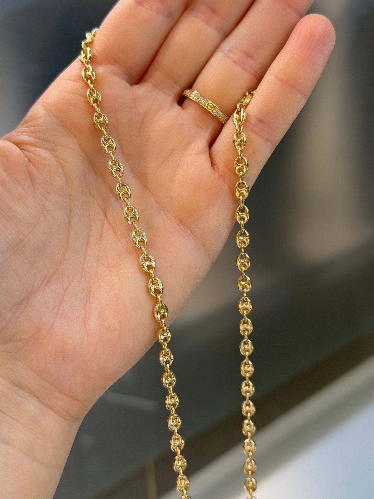 18KT Goud - 32.4 Gram - Ketting - KOFFIEBOON, Ophalen, Nieuw, Goud